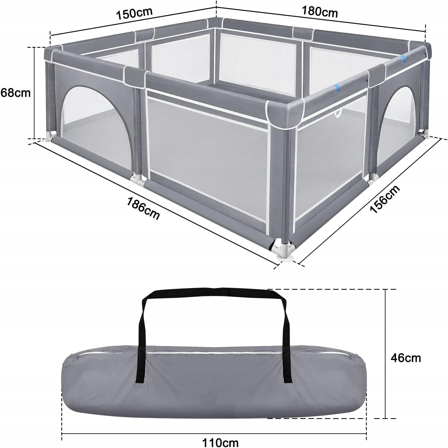 KOJEC DLA DZIECKA DZIECI XXL 180X150X68 BABYPLAYEN