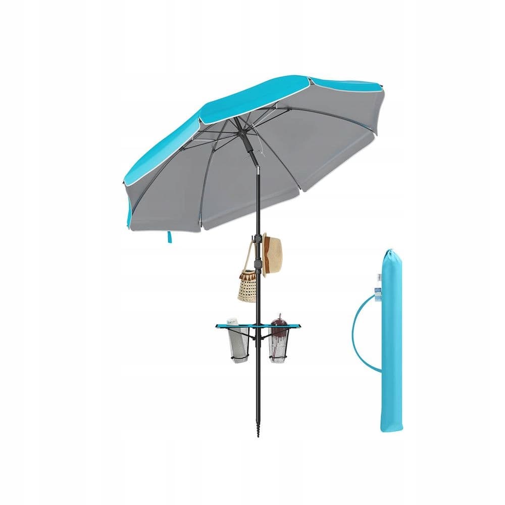 KLASYCZNY PARASOL PLAŻOWY OGRODOWY 160 x 206 cm NIEBIESKI