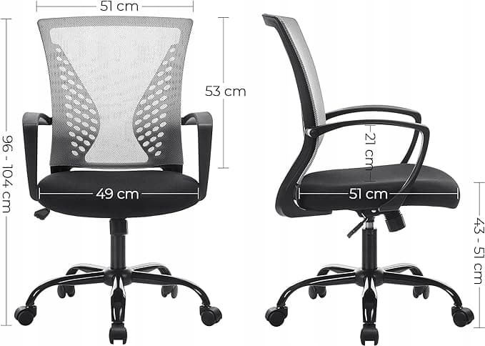 Krzesło biurowe Songmics ergonomiczne, szare