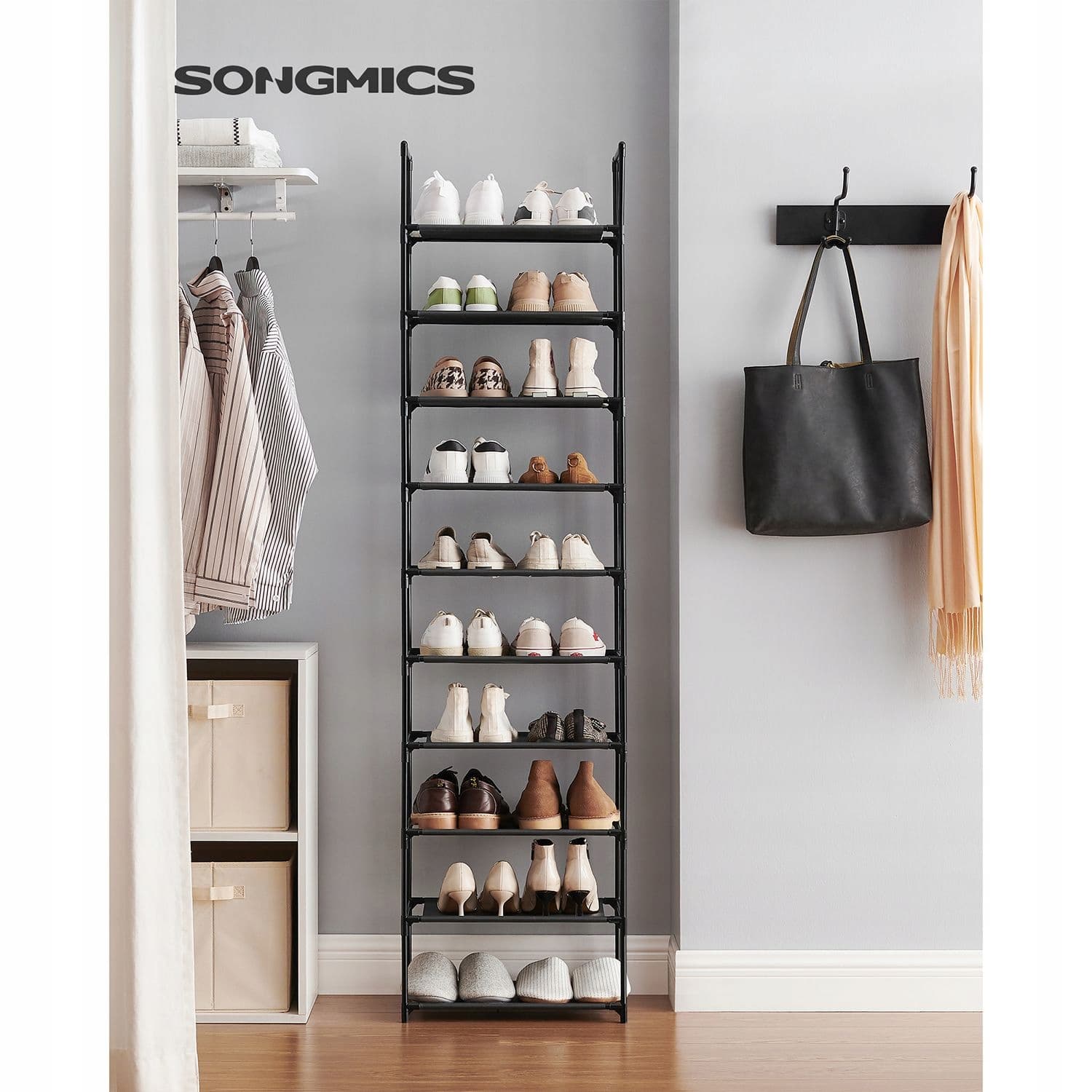 Szafka na buty Songmics 45 x 173 x 28 cm czarny