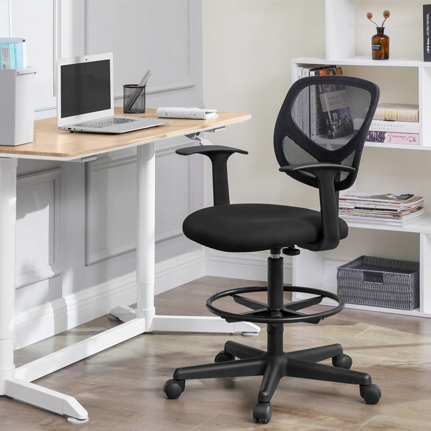 Fotel obrotowy ergonomiczny SONGMICS, czarny