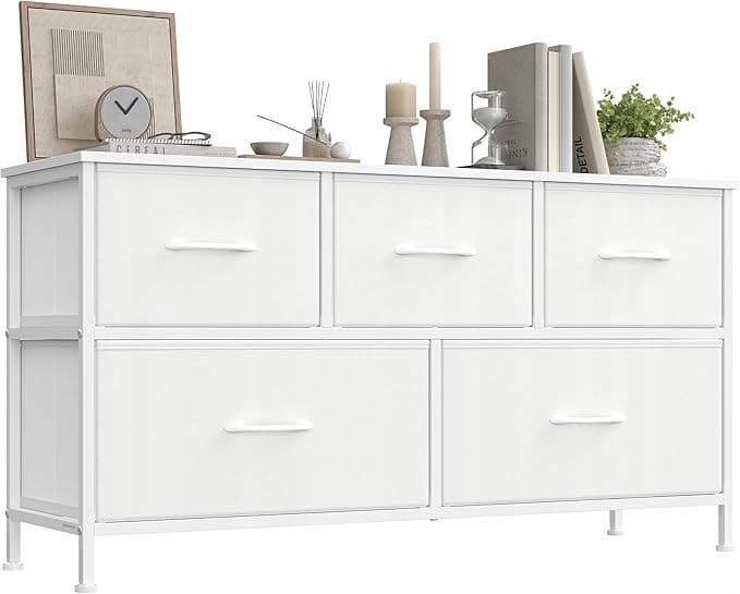 Komoda Songmics z 5 szufladami, biała