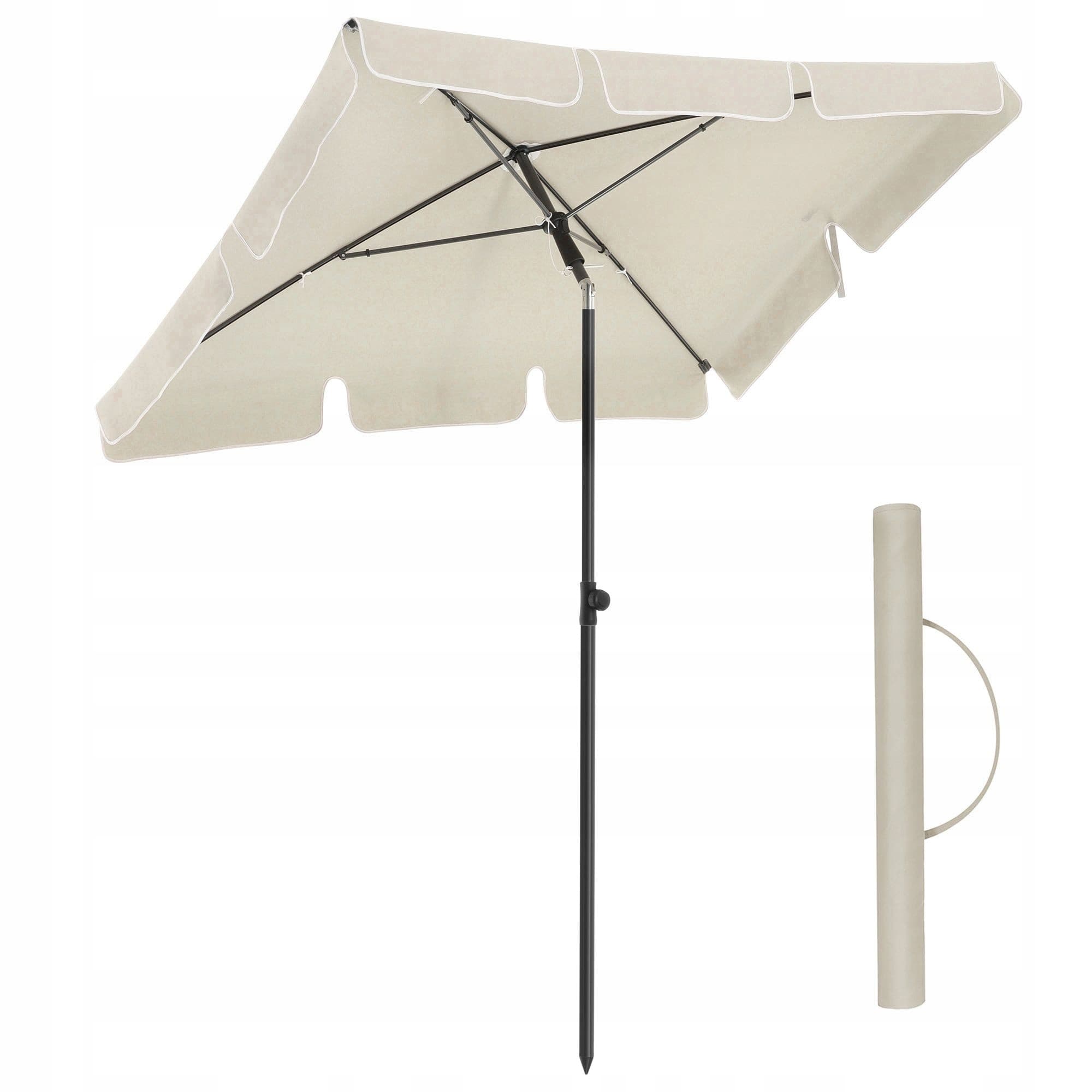 Parasol przeciwsłoneczny prostokątny klasyczny beżowy 125 x 200 cm