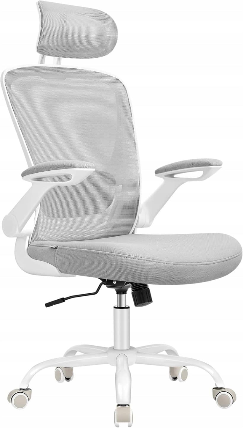 Fotel biurowy obrotowy ergonomiczny Songmics, szary