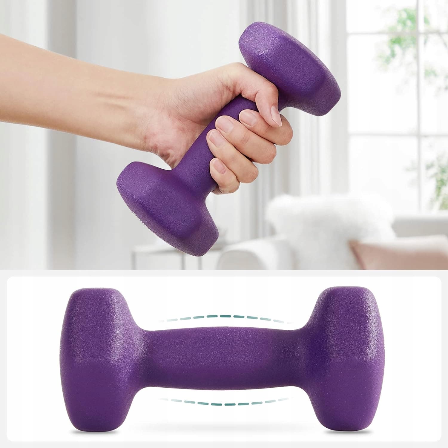 SONGMICS Hantle Neoprenowe Zestaw 7 szt. Fitness Ciężarki Na Stojaku