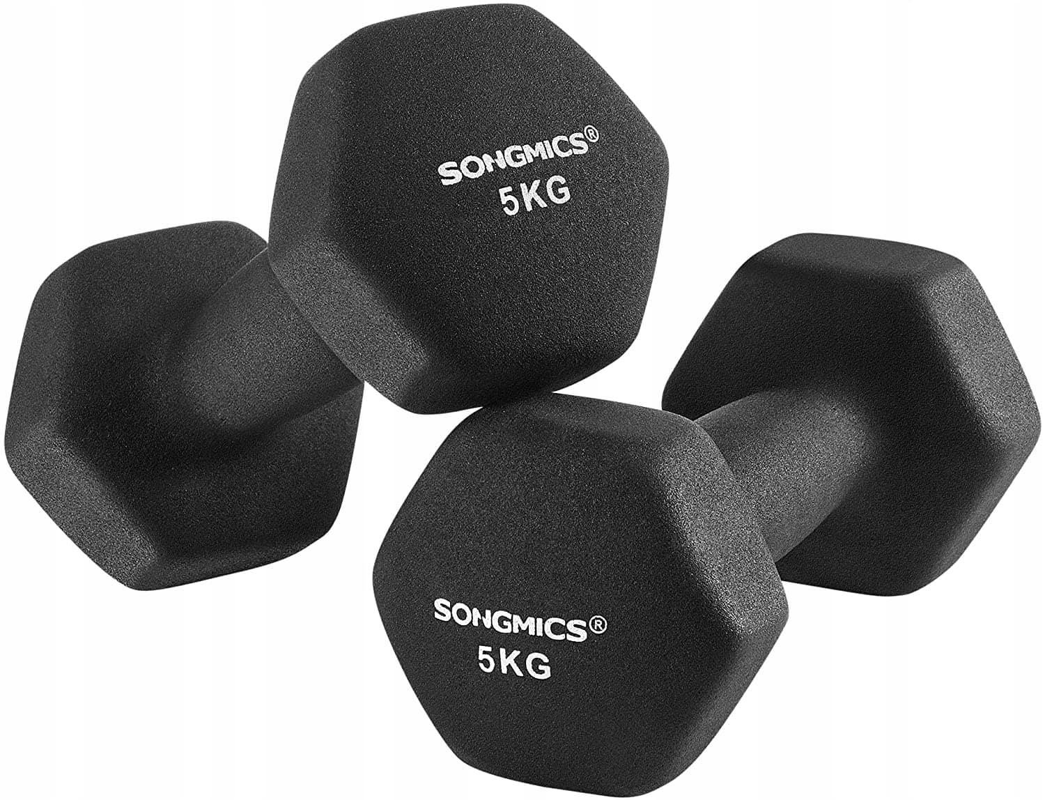 Hantle powlekane/gumowane stałe Songmics 2x 5 kg