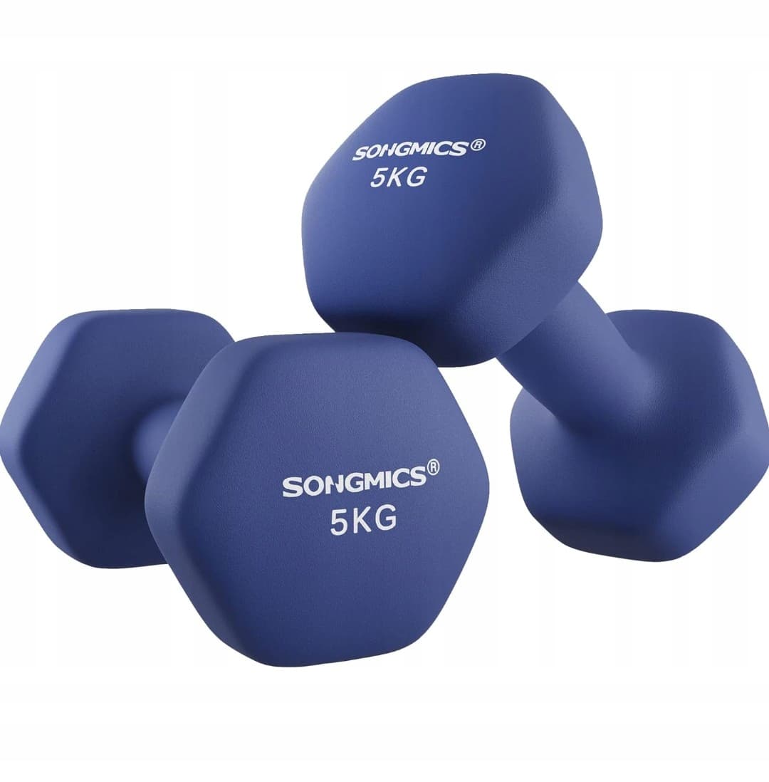 Hantle powlekane/gumowane stałe Songmics 2x 5 kg