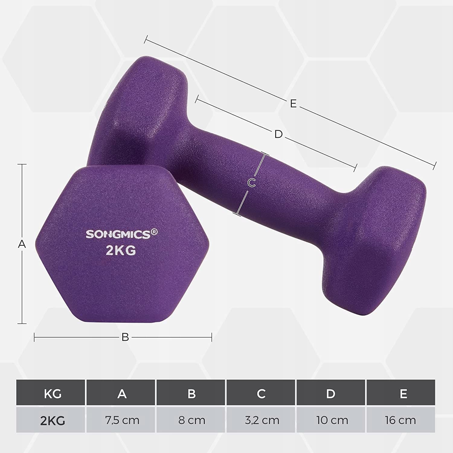Hantle winylowe Songmics 2x 2 kg 2 szt.