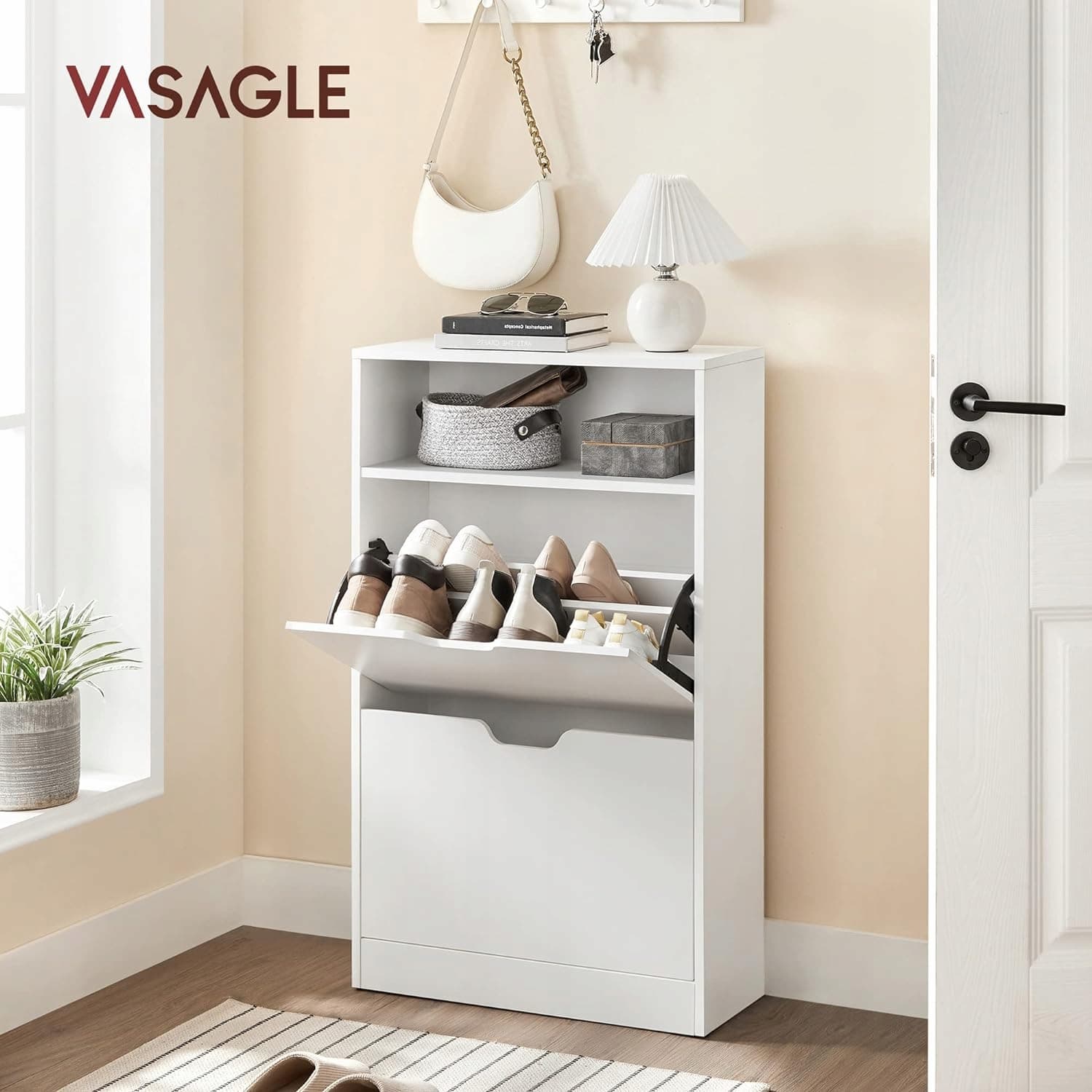 Szafka na buty Vasagle 60 x 102 x 24 cm biała