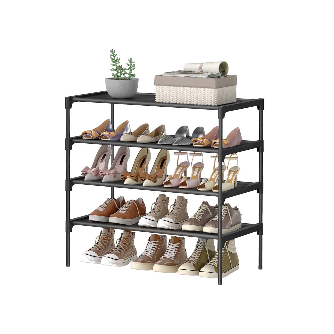 Stojak na buty Songmics, 4 poziomy, czarny