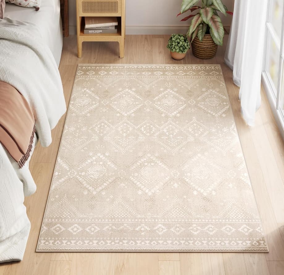 SONGMICS HOME Dywan 120 x 170 cm, beżowy dywan do salonu TAR027K01V1