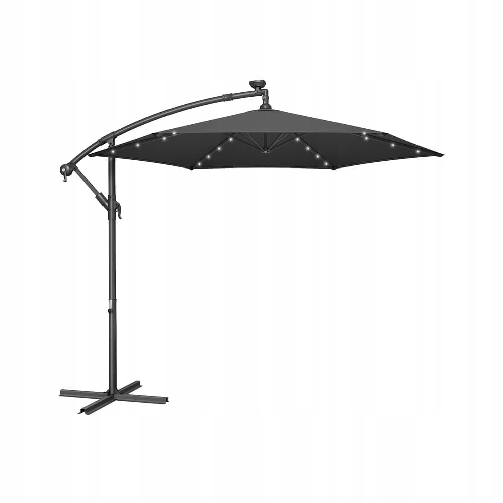 Parasol ogrodowy Songmics z oświetleniem LED, szary (egz. 0675)