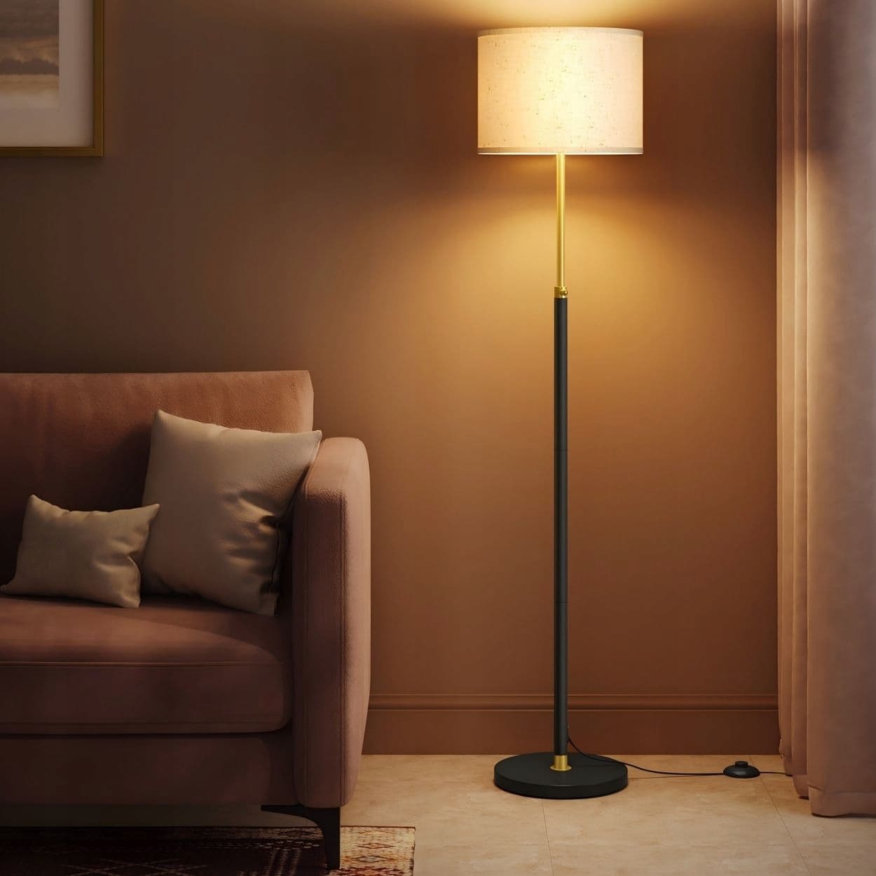 Lampa stojąca Songmics regulowana, beżowa