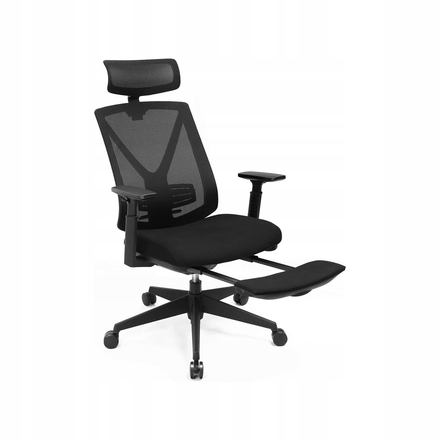 Krzesło biurowe ergonomiczne z podnóżkiem z regulowanym zagłówkiem