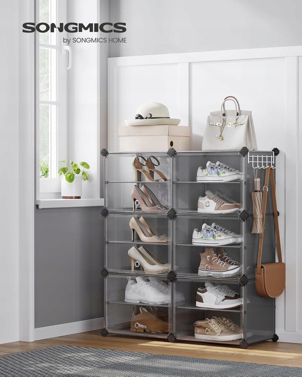 Szafka na buty Songmics 83 x 156 x 32 cm szary