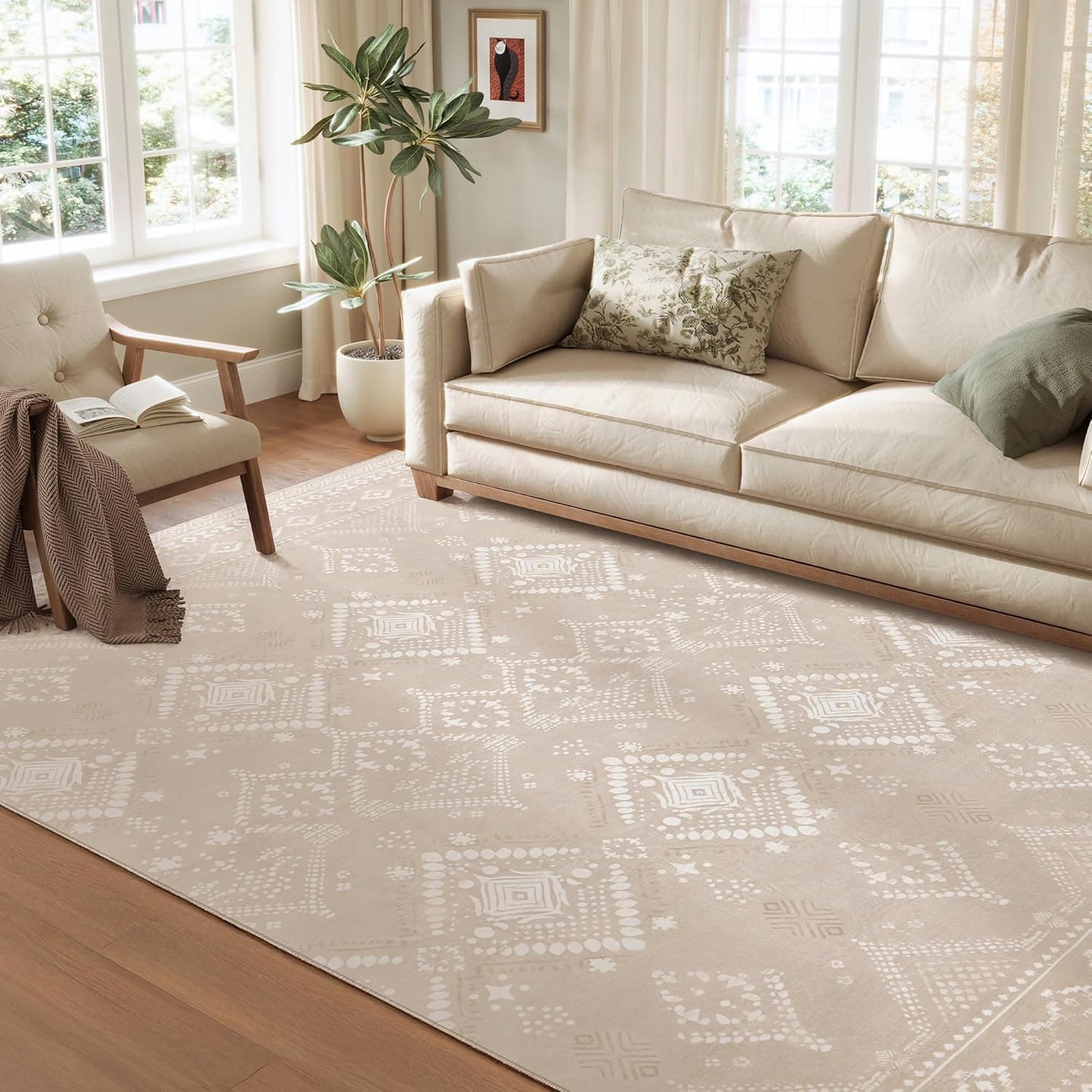 SONGMICS HOME Dywan boho, 200 x 290 cm, Dywan do sypialni, Dywan do salonu