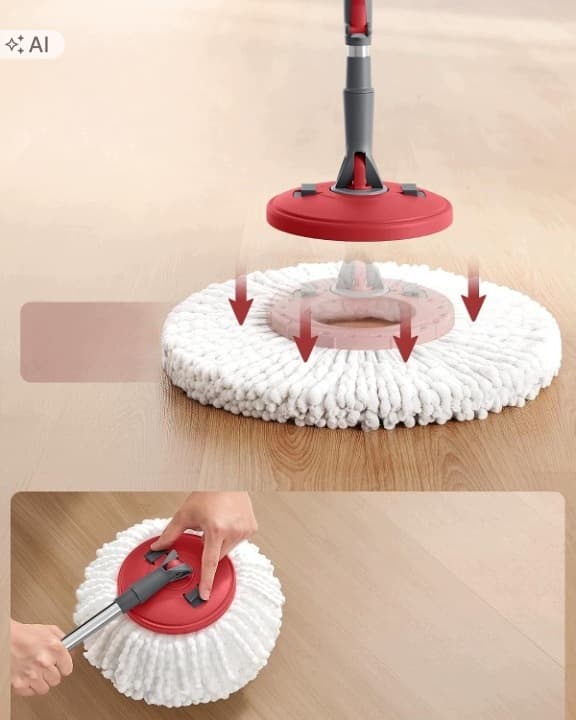 Mop obrotowy z wiadrem Songmics, z pedałem