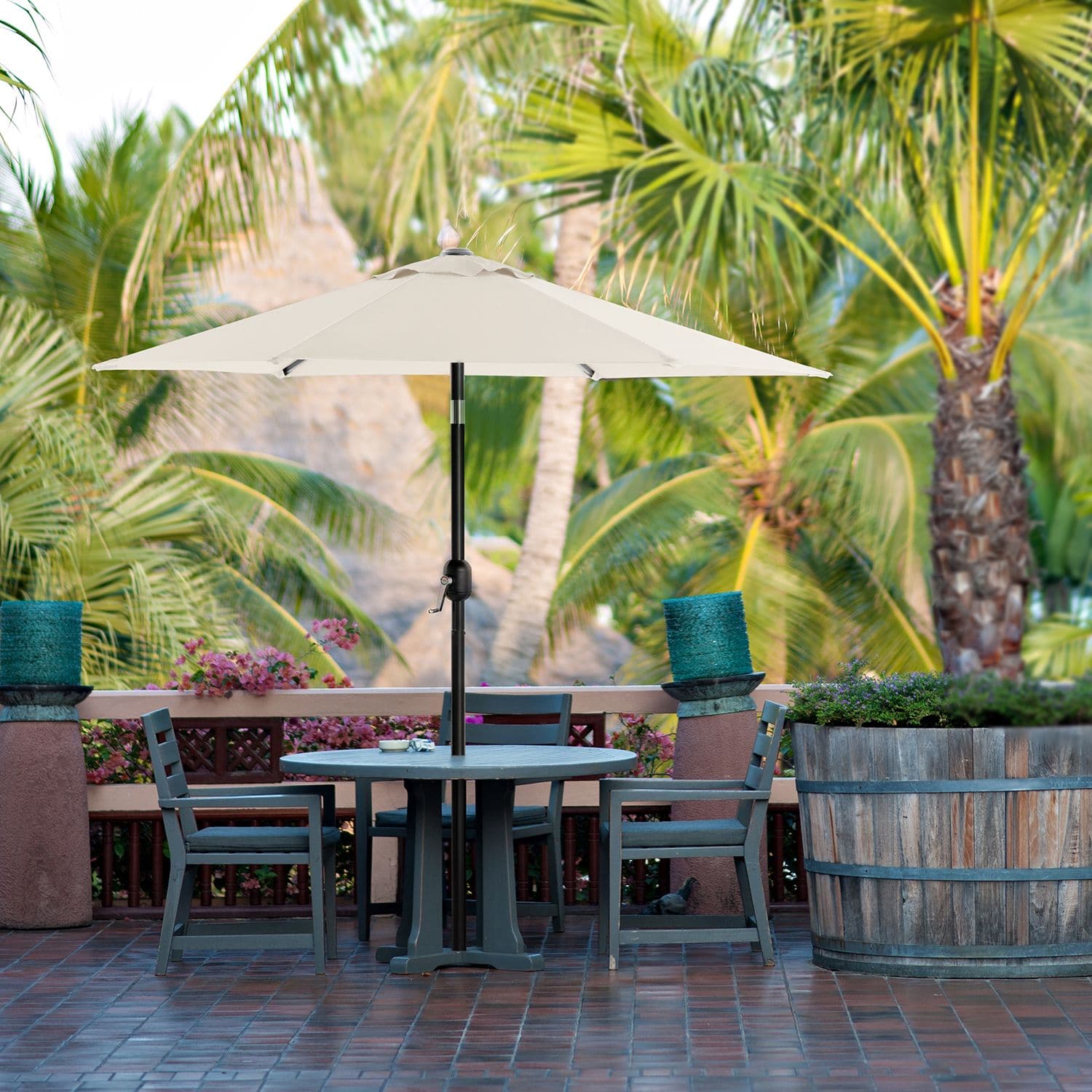 Parasol Songmics beżowy 270 x 230 cm