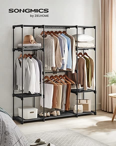 Szafa Songmics garderoba otwarta 151 x 166 x 43 cm czarny