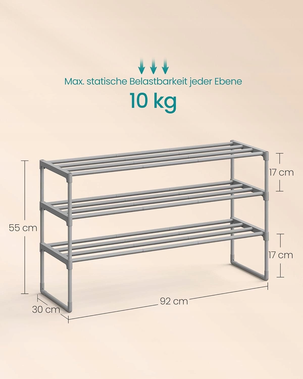 Szafka na buty Songmics 92 x 55 x 30 cm odcienie szarości