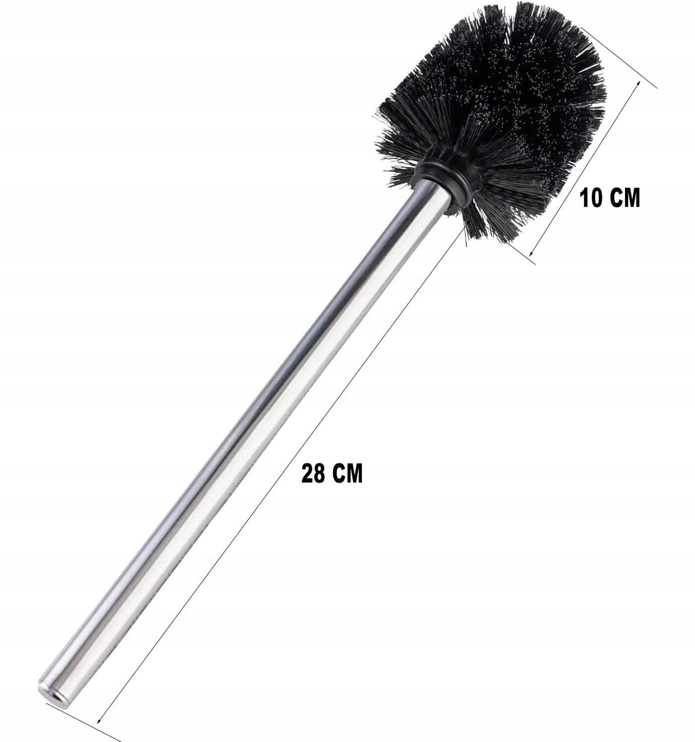 Zestaw szczotek do WC stal czarna 27 cm + 3 główki wymienne WAVEWO