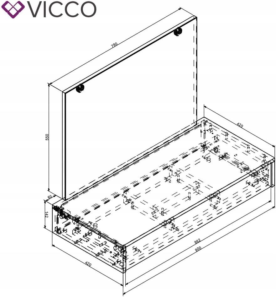 Toaletka Vicco biały 90 x 14,2 x 42cm