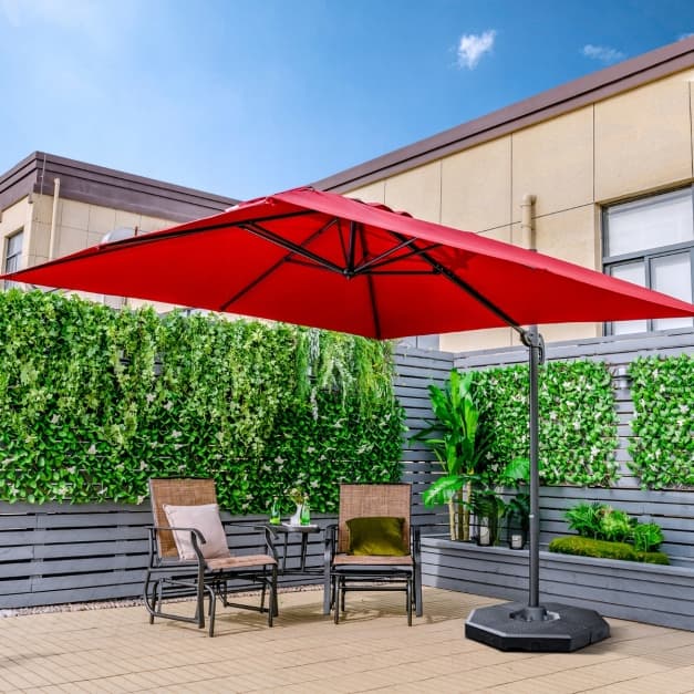 Parasol klasyczny Costway czerwony 300 x 273 cm