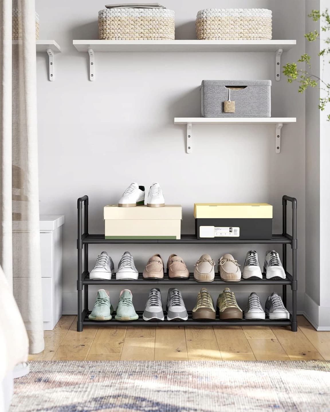Szafka na buty Songmics, 3 poziomy, czarna (egz. 0568)