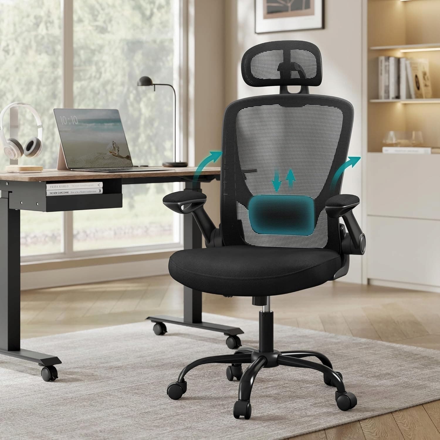 Fotel Biurowy Krzesło biurowe ergonomiczne z Zagłówkiem regulacja wysokości
