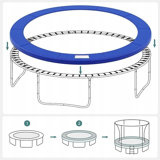 Osłona na sprężyny trampoliny niebieska Songmics 305-305 cm